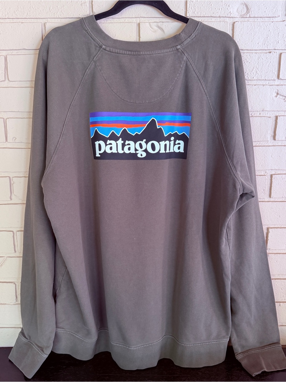 Patagonia P-6 Logo Sweatshirt Green Organic Cotton Crewneck Pullover Outdoor XXL
